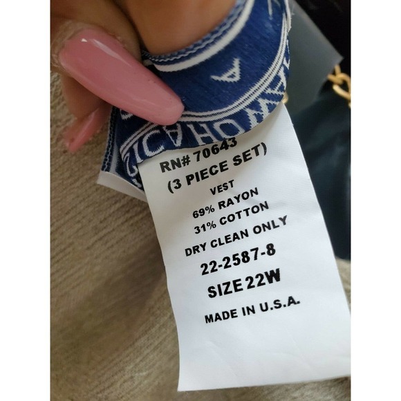 Jessica Howard Cream Rayon & Cotton 3 Piece Set - Picture 7 of 7